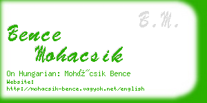 bence mohacsik business card